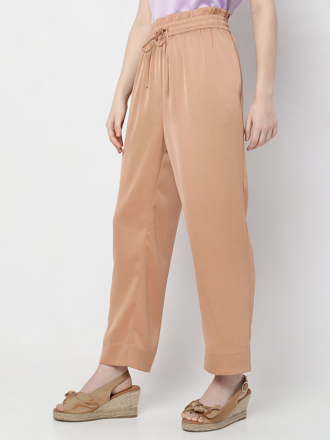 Buy GO COLORS Women Solid Rusty Pink Harem Pants at Amazon.in
